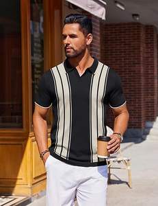 เสื้อโปโลลายทางผู้ชายเสื้อโปโลแขนสั้นลำลองคลาสสิกเสื้อโปโลผ้าฝ้ายระบายอากาศมีสไตล์สำหรับแบรนด์เสื้อผ้า OEM - Product Image 2