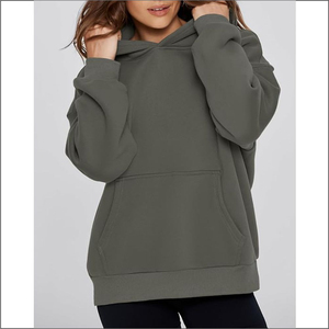 Sweat à capuche surdimensionné pour femmes 100% coton de haute qualité Sweat à capuche d'hiver lourd personnalisé avec style décontracté et courte longueur - Product Image 2