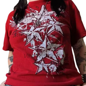 Men's <b>T</b>-<b>shirts</b> Cyber Grunge Skull <b>Emo</b> Star Print Tops Harajuku Vintage O Neck Short Sleeve <b>T</b>-<b>Shirt</b> Trendy Stylish Graphic Tee - Product Image 2