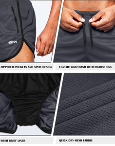 Short de gymnastique en coton mélangé pour homme, intérieur doux brossé avec cordon élastique à la taille et poches latérales, confortable pour un entraînement léger - Product Image 6