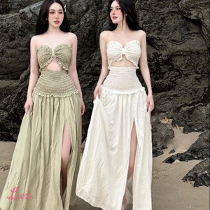 ชุดบรรจุภัณฑ์ตามสั่งของผู้หญิงชุดชั้นนำชุดเสื้อถักแบบโอเอ็มธรรมชาติซักได้สบายๆไม่มีปกทะเลยาว2ชิ้นราคาโรงงานเวียดนาม - Product Image 3