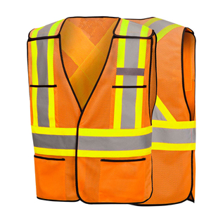 Custom Logo High Visibility Reflective Strips Construction Traffic Vest with <b>Zipper</b> Direct Factory <b>Sale</b> Workwear - Product Image 4