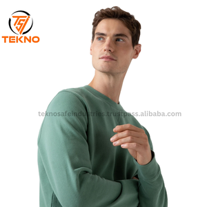 Venta al por mayor impreso pulóver sudadera alta calidad 100% algodón polar bordado Logo hombres patrón sólido invierno esenciales - Product Image 5