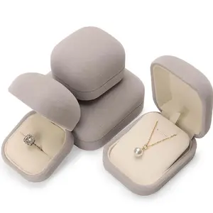 Luxury Necklace Ring Bracelet Jewelry Package Gift Box Velvet Customize Logo Jewelry Organizer Case Jewelry Storage Box