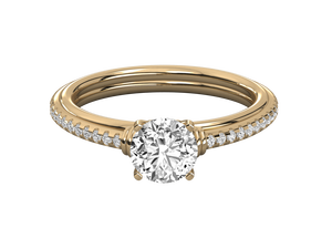 Anillo de Compromiso de Diamante Cultivado en Laboratorio con Corte Brillante de Oro Sólido de 14K de Última Moda de Primera Calidad, Certificado IGI, Joyas OMKAR Clásicas - Product Image 6