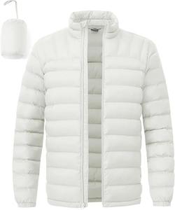 Blouson matelassé léger et respirant pour homme, style urbain, chaud pour l'hiver, col montant, motif lettres, logo personnalisable sur le devant - Product Image 1