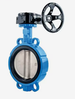 Válvula de Mariposa Manual PN16 con Cuerpo de Hierro Dúctil, Sello Blando EPDM y Volante de Turbina para Agua (Clase WOG)
