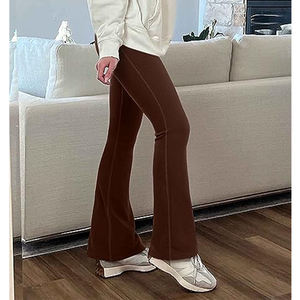 กางเกงโยคะทรงบานเอวสูงผ้าริบสำหรับผู้หญิง |   กางเกงออกกำลังกายมีกระเป๋าข้าง รับผลิตแบบ OEM - Product Image 5