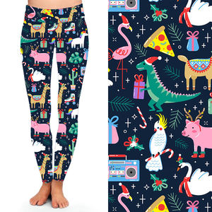 Leggings XXL taille haute avec impression par sublimation de style animal pour femmes Leggings respirants de yoga - Product Image 2