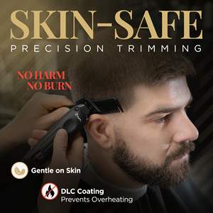 Tondeuse à cheveux et barbe électrique en acier inoxydable et céramique, 2500 mAh, rechargeable par USB, réglable et étanche pour usage domestique - Product Image 5