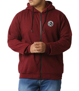 เสื้อฮู้ดผ้าฟลีซสำหรับผู้ชายพิมพ์ลายได้ตามต้องการผ้าคอตตอนผสมสำหรับฤดูหนาว - Product Image 1