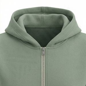 Conjunto de Pantalones Casuales de Dos Piezas con Logotipo Personalizado, Pantalones de Campana Sólidos, Sudadera con Capucha y Cremallera para Mujer, Pantalones Deportivos Holgados de Gran Tamaño, 100% Algodón de Felpa - Product Image 4