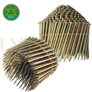 Clavos de bobina de alambre de acero con vástago espiral de alta durabilidad superventas, tipo de cabeza a cuadros de Vietnam para fabricación de palés - Product Image 1