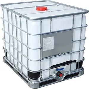1000L IBC HDPE chemical tank with metal frame 1 ton plastic barrel water storage container
