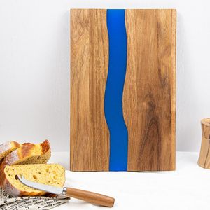 Planche à découper en bois et résine artisanale Plateau de service de cuisine décoratif Accessoire culinaire - Product Image 2