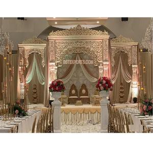 Hermosa boda Maharani Mandap lujosa decoración boda asiática Mandap decoración blanco polaco Bollywood boda Mandap Set - Product Image 1