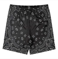 Shorts de course pour hommes grande taille, respirants en maille, imprimés, style urbain décontracté, avec cordon de serrage, taille mi-haute, motif bandana par sublimation
