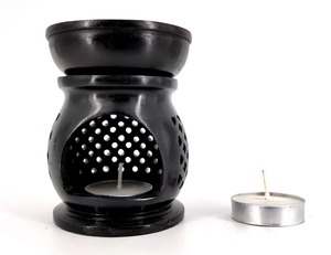 Difusor de Aroma de esteatita negra con quemador de Aroma de mármol de trabajo tallado para incienso y aromaterapia elegante soporte de incienso práctico - Product Image 2