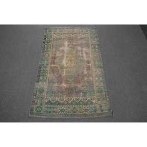 พรมวินเทจขนาด 3.8x6.4 ฟุต (115x194 ซม.) ลายพรางสีน้ำเงินแบบตุรกี - Product Image 1