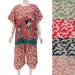 Chrysanta, bonito y dulce rayón de verano para mujer, ropa Floral no tejida, Conjunto de pijama diario teñido, pantalones cortos hasta la rodilla, ropa de dormir elástica - Product Image 1
