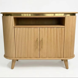 Mesas Nido de Madera Maciza de 2 Piezas Modernas de Vietnam, Diseño Ecológico con Ruedas, Ahorro de Espacio para Sala de Estar, Gabinetes de Cocina, Natural - Product Image 1