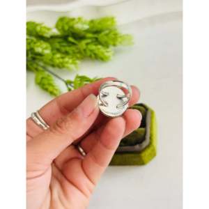 Anillo de Plata de Ley con Turquesa Kingman Estilo Suroeste, Talla 6.5, Incrustación en Bisel sobre Acero Inoxidable con Baño de Oro Rosa de 18K, Regalo - Product Image 5