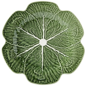 Leaf Printed Charger Plate <b>Dinnerware</b> Serving Charger Plate Eco-friendly Feature Metal Stainless Steel Charger Plate - Product Image 1