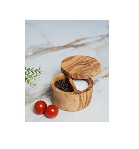 Caja de Madera Tradicional para Sal y Especias - Ecológica, Duradera y Hecha a Mano para Almacenamiento de Condimentos en el Hogar - Product Image 1