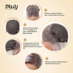 วิกผมสังเคราะห์แบบลูกไม้ด้านหน้า Diva-DWY 13x6 สีน้ำตาลประกายบลอนด์  แสกได้อิสระ  ลูกไม้โปร่งใส  ผมหยิก - Product Image 5