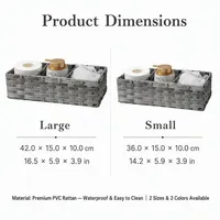 Panier de rangement pliable en plastique écologique à 3 sections Una, bacs de rangement rectangulaires pour la salle de bain