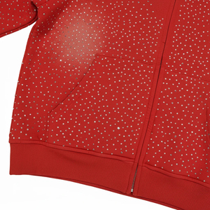 Sweat à capuche unisexe en molleton 100% coton respirant, personnalisé, poids lourd, style streetwear d'hiver, avec strass, pour homme, vêtements décontractés - Product Image 5