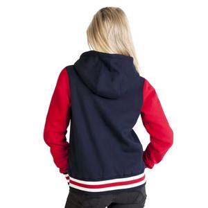 แจ็คเก็ตเวอร์ซิตี้โอเวอร์ไซส์สำหรับผู้หญิงและผู้ชาย พร้อมแพทช์ ผ้าซาตินพิมพ์ลาย ทรงหลวม ไหล่ตก แขนเสื้อทรงหลวม - Product Image 6