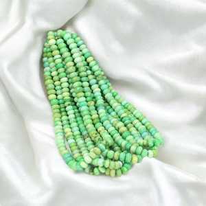 Pistache vert Disco bonbons opale lisse Rondelle perles pour la fabrication de bijoux 7mm & 10mm lâche pierres précieuses brin en vrac en gros inde - Product Image 2