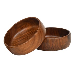 Cuenco de madera con acabado real, utensilios de cocina decorativos multiusos para bodas y fiestas, precio al por mayor de alta calidad - Product Image 1