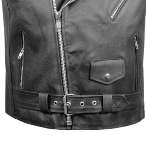 Gilet en cuir Western Cowboy marron pour hommes - Product Image 5