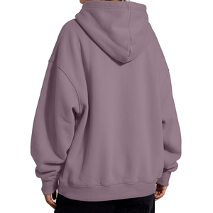 Sweat-shirt à capuche oversize pour femme, violet poussiéreux, en molleton avec poche kangourou - Product Image 2