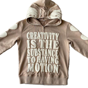 Custom Logo 100% Cotton Heavyweight Fleece Oversized <b>Hoodie</b> <b>Men</b> Premium Autumn Pullover Digital Printing Puff Embroidery - Product Image 3