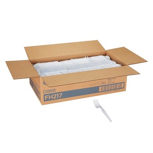 Fourchette en plastique Dixie, robuste, blanche, 1000/carton (FH217) - Product Image 1