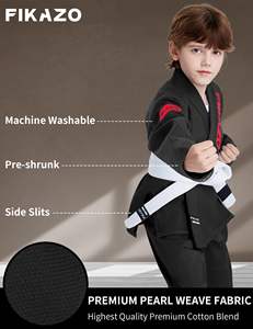 Niños BJJ Gi ligero preencogido 350gsm perla tejido brasileño Jiu Jitsu uniforme con cinturón logotipo personalizado artes marciales Kimono - Product Image 5