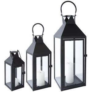 Fabulous Design Metal & Glass Candle <b>Lantern</b> Black Finished for Home and Hotels Lighting <b>Decoration</b> <b>Lantern</b> Handmade Bulk - Product Image 1