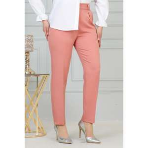 Pantalon décontracté coréen pour femme à double boutonnage, respirant, avec technique froissée, idéal pour le bureau, couleur délavée - Product Image 4