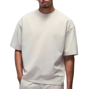 T-shirt décontracté en coton blanc pour homme, coupe ample, col rond, manches courtes, style streetwear - Product Image 1