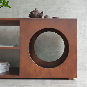 Modern Wooden <b>Sofa</b> <b>Table</b> with Pet House 100x50x45cm Rubber Wood TT68253 - Product Image 5