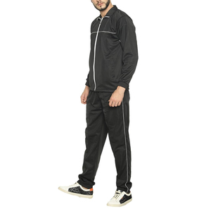 Chándal con cremallera en blanco Logotipo de alta calidad Slim Fit 2 piezas Conjunto de chándal de poliéster Hombres Gym Wear Jogger Chándal - Product Image 3