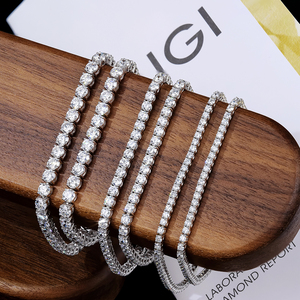 Pulsera de tenis unisex al por mayor de plata 925 con diamantes cultivados en laboratorio, corte brillante DEF VS-VVS, certificada IGI, joyería fina - Product Image 1