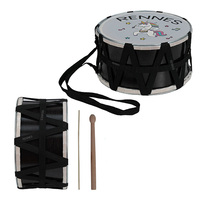 Rennes DVL-33BRW Tambor Infantil de Diseño Personalizado - 30 cm (12 Pulgadas) Instrumento de Percusión Orff con Cuerpo de Madera de Abedul y Parches de Papel Encerado