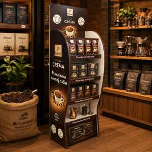 Rak <span class=keywords><strong>Display</strong></span> Kardus Bergelombang Grosir untuk Kantong Kopi Bubuk Panggang, Stand Ritel Cafe & Toko Kelontong - Product Image 2