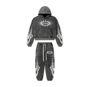 Streetwear à la mode surdimensionné soleil délavé à l'acide survêtement unisexe de qualité supérieure avec logo/design imprimé personnalisé - Product Image 2