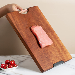 Planche à découper en bois d'ébène moderne à deux faces, lavable au lave-vaisselle, épaisseur 1,5 cm, extra large, pour la cuisine, la découpe et le service des aliments - Product Image 1