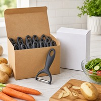 Grijze Y-vormige schilmes van roestvrij staal, draaibaar, voor groenten en fruit, ergonomische handgreep, keukenhulp voor voedselbereiding, groothandel.